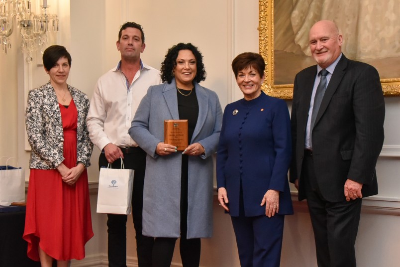 Dame Patsy Reddy with Caroline Roe and David Roe