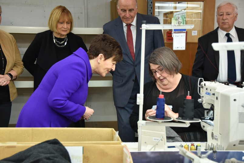 Dame Patsy Reddy and Sir David Gascoigne in the Untouched World workroom