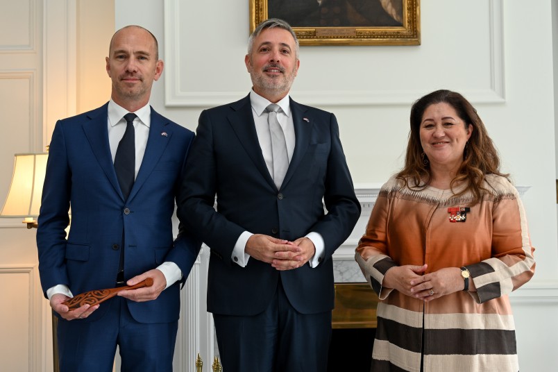 HE Mr Adrianus Marinus Maria van der Vorst, Ambassador of the Kingdom of the Netherlands, Pieter Maarten Lewis and Dame Cindy