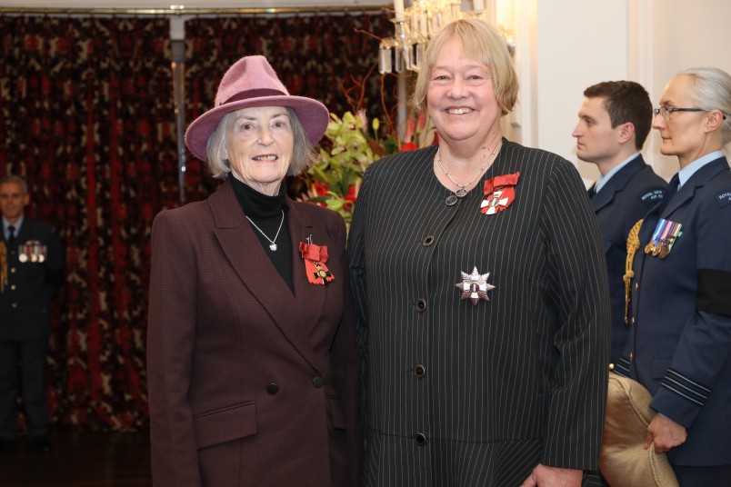 Dame Susan Glazebrook and Dr Margriet Theron, of Rotorua, ONZM for services to science and the community