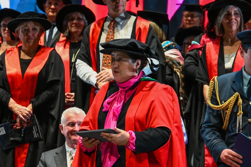 Dame Cindy addressing the graduands