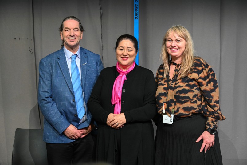 Dame Cindy with Tuari Potiki, Chairperson NZ Drug Foundation and Sarah Helm, Executive Director NZ Drug Foundation
