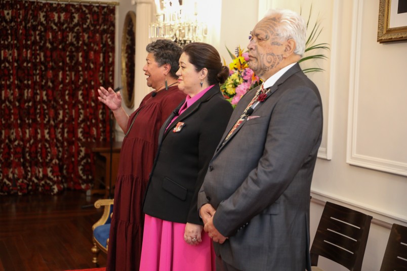 Kuia Puhiwāhine Tibble, Dame Cindy and Kaumātua Joe Harawira