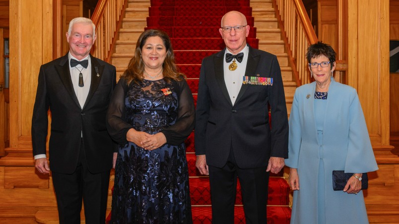 His Excellency Dr Richard Davies, Her Excellency Dame Cindy Kiro, His Excellency General the Honourable David Hurley AC DSC (Retd), and Her Excellency Mrs Linda Hurley