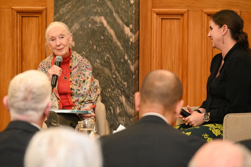 Dr Jane Goodall in conversation with Ms Nicola Toki