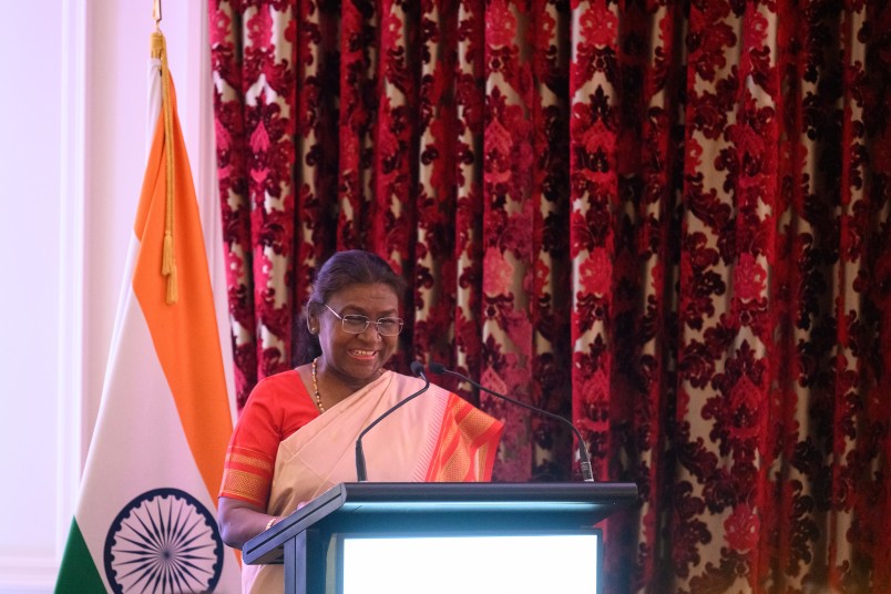 The Honourable Droupadi Murmu addresses guests