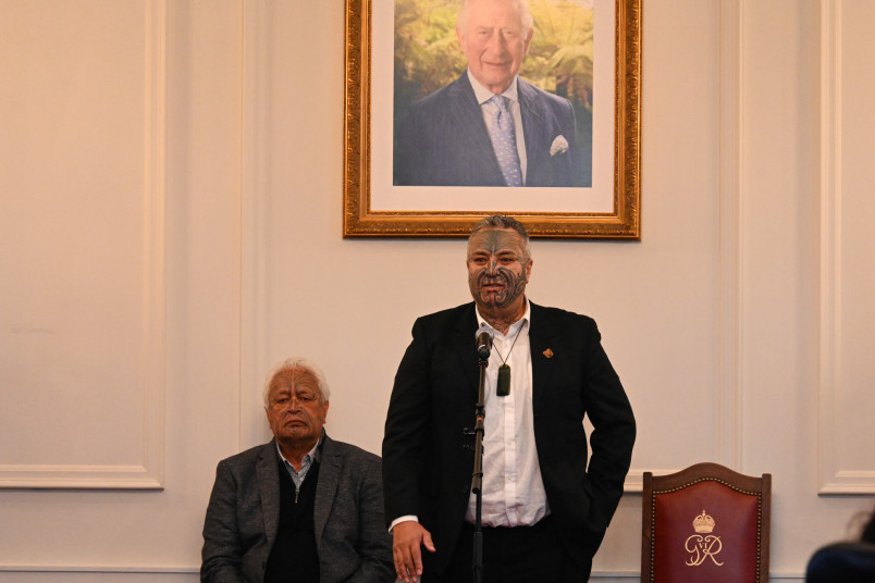 Eugene Ryder delivering whakautu