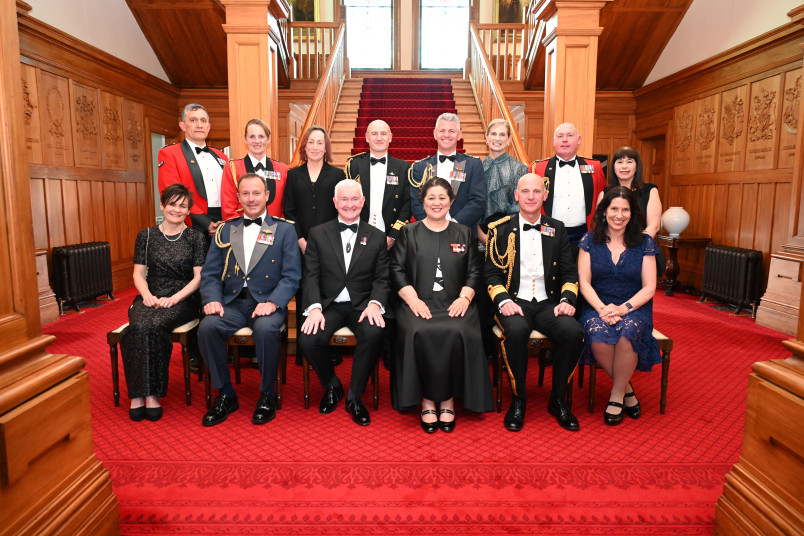 Their Excellencies with Defence Force Chiefs and their partners