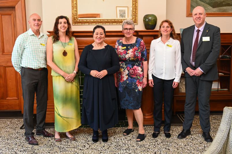 Dame Cindy with the official party