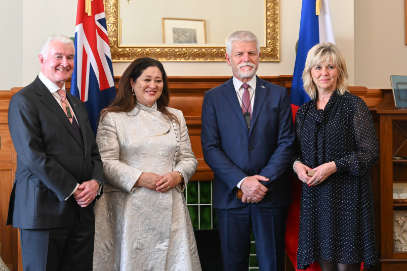 Dame Cindy and Dr Davies with President Petr Pavel and First Lady Madam Eva Pavlová 