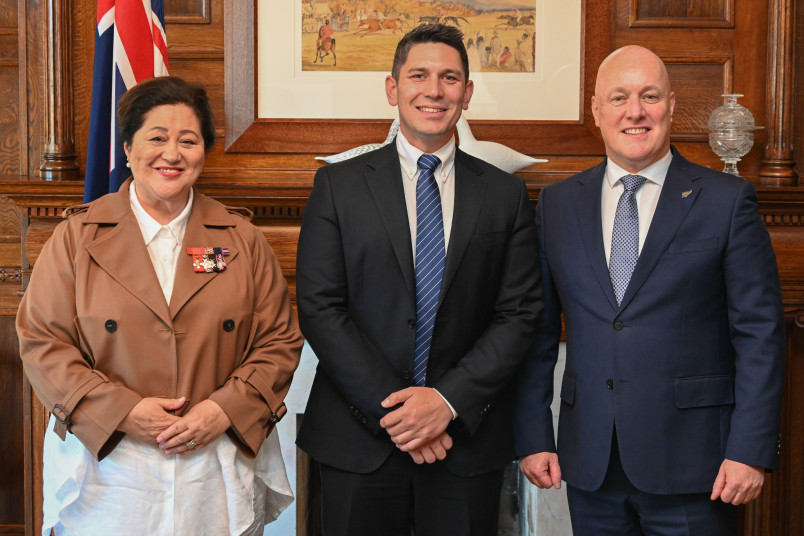 Dame Cindy, Hon James Meager, and Rt Hon Christopher Luxon