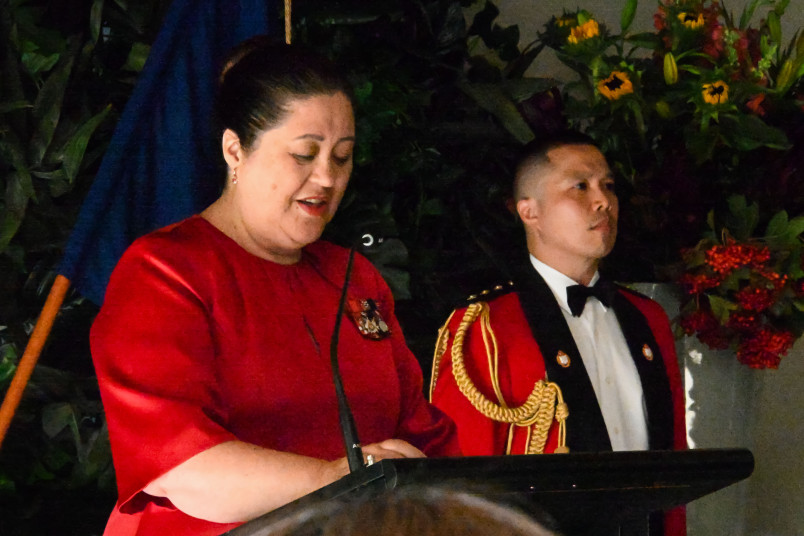 Dame Cindy delivering her speech