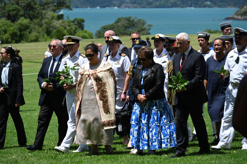 Dame Cindy walking on to the Waitangi Treaty Grounds