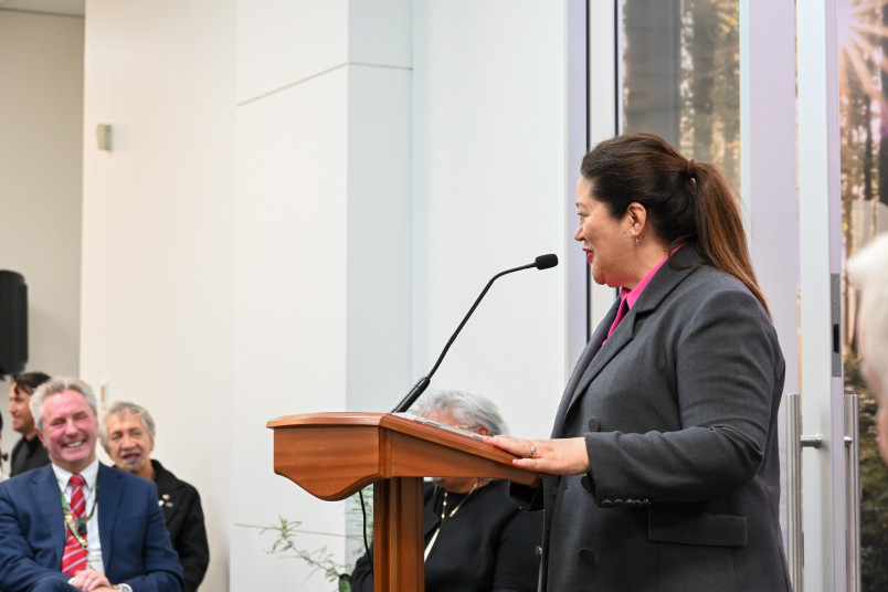 Dame Cindy addresses the pōwhiri