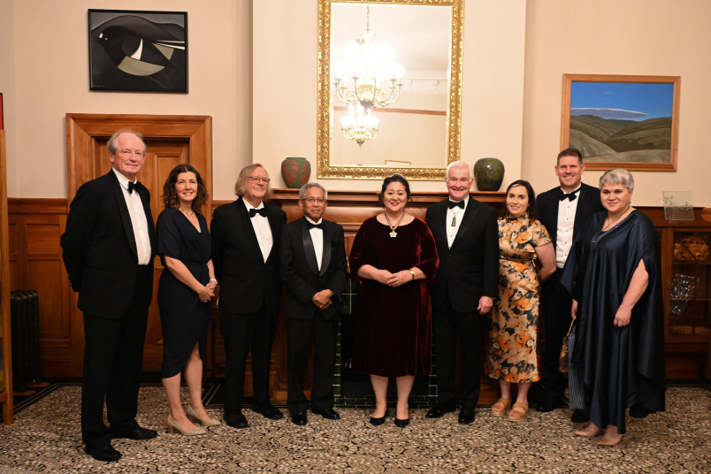 Dame Cindy and the official party for the Asia Forum/ASEAN dinner