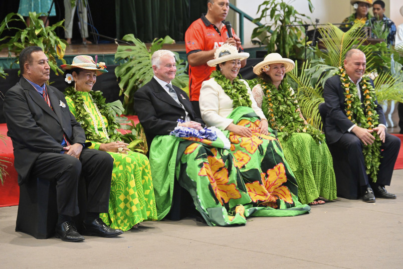 The official party seated following the main part of the ceremony