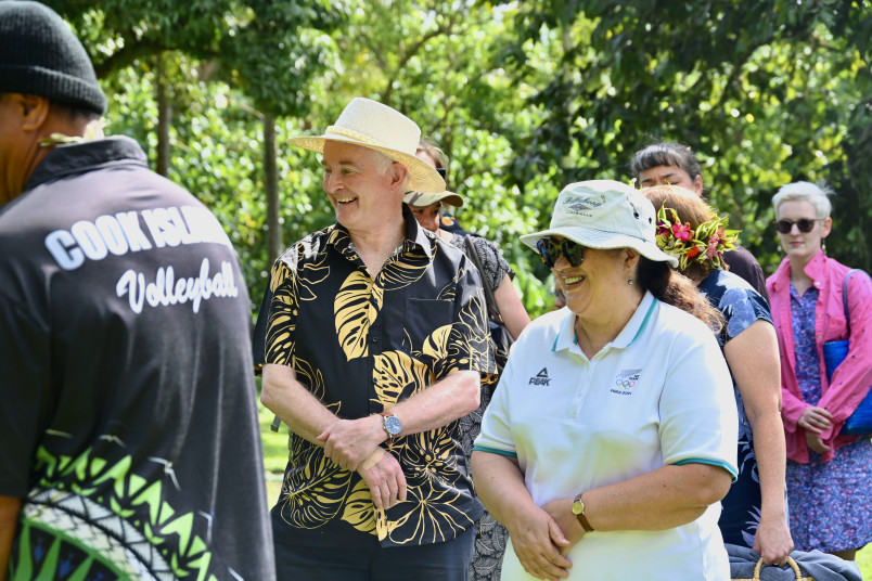 Dame Cindy and Dr Davies walking through the Takuva’ine Valley