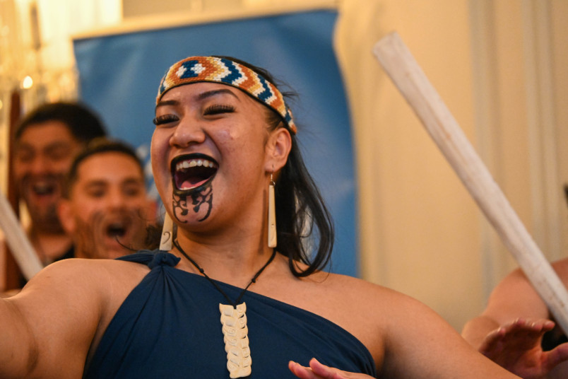 A member of Hiwa Crew performs