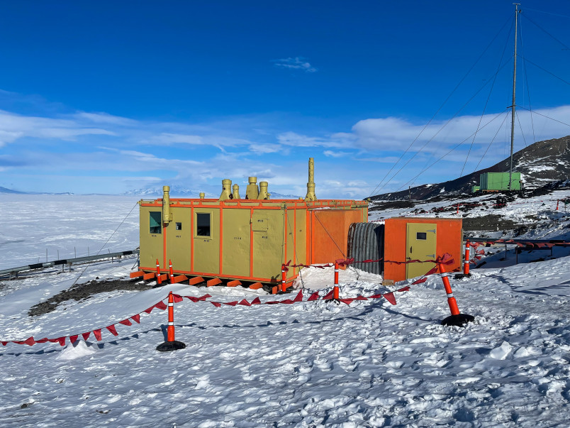 Hillary's Hut on the ice.