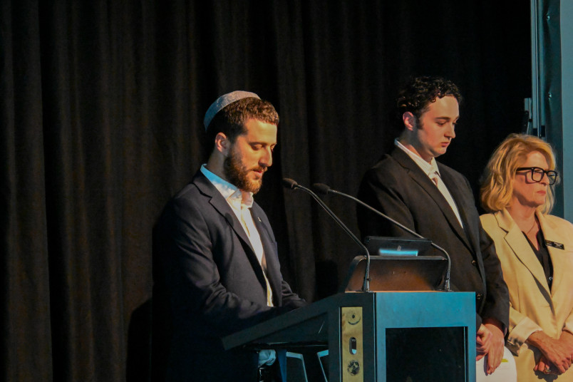 Rabbi Netanel Kaszovitz delivers the El Maleh Rachamim (memorial prayer)