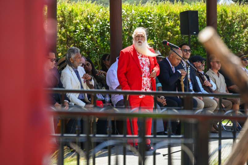 Kaumātua Hone Sadler speaks