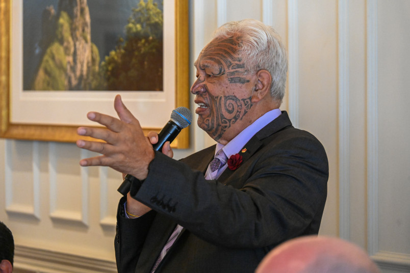 Kaumātua Joe Harawira delivers the karakia