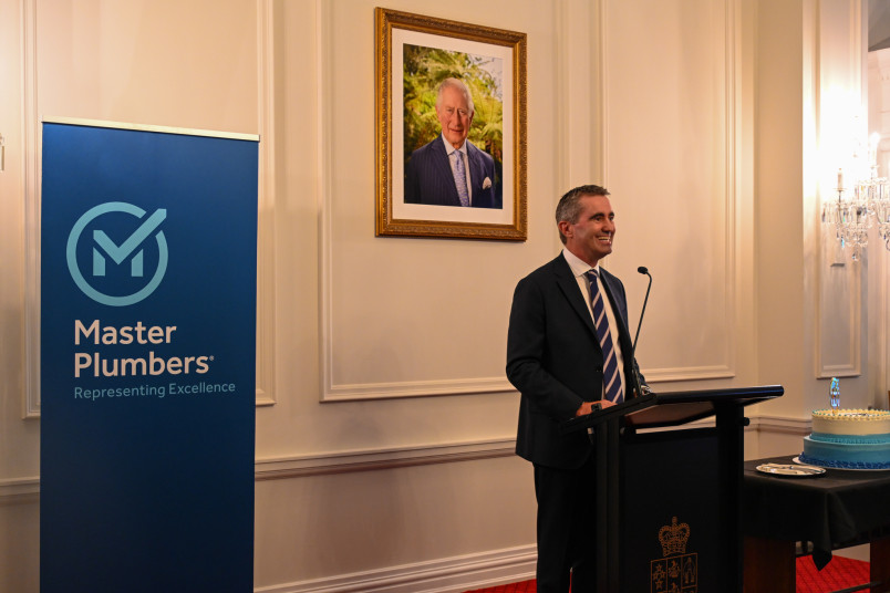 Master Plumbers Chief Executive Greg Wallace speaks