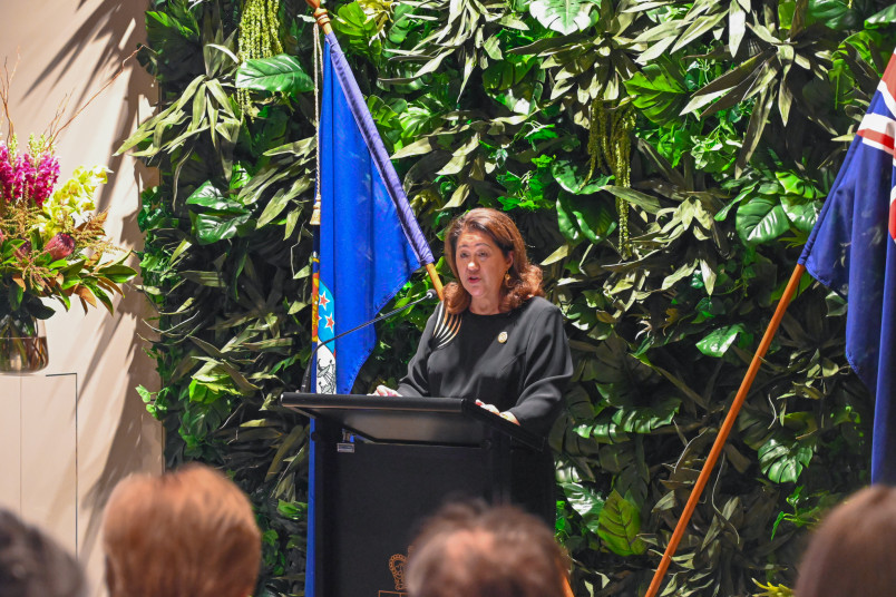 Dame Cindy speaks at the launch of Te Korowai o Taonui Charitable Trust