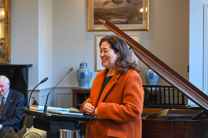Dame Cindy speaks at the Christchurch Club