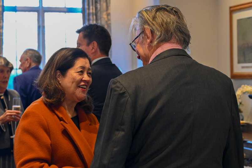 Dame Cindy speaks with members of the Christchurch Club