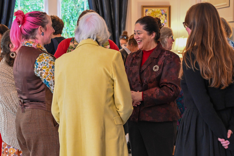 Dame Cindy speaks with Guild members