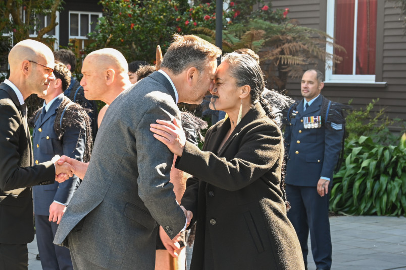 HE Mr François Decoster, Ambassador of the French Republic, receives a hongi