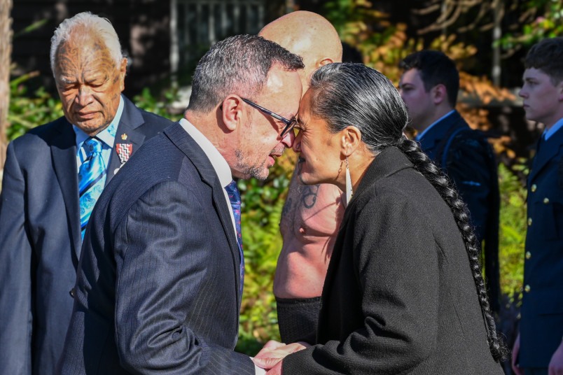 HE Mr Jorge Andrés Iglesias Mori Ambassador of the Republic of Chile, receives a hongi