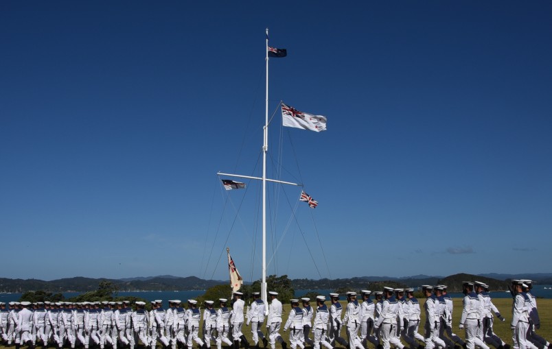 Navy personnel on parade.