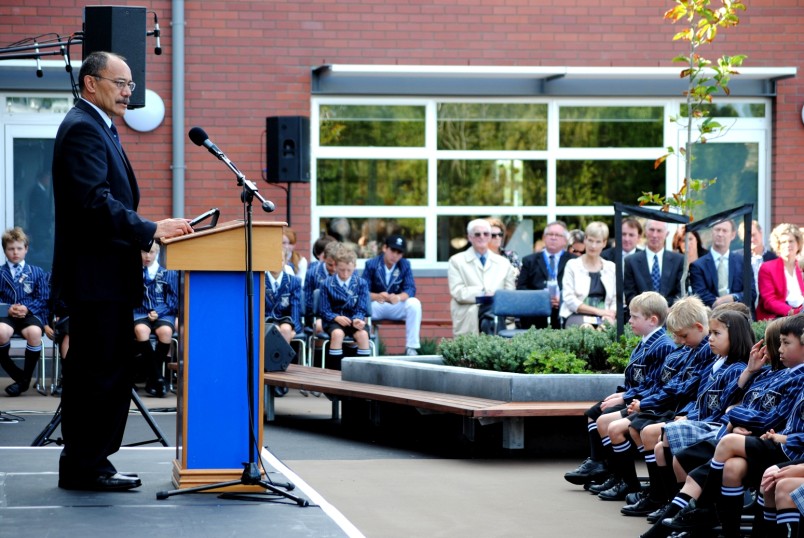 The Governor-General speaks to the School.