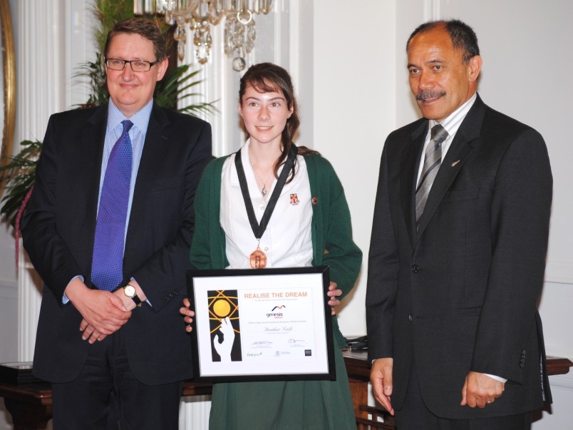 Heather Neill, Lincoln High School, receives her award.