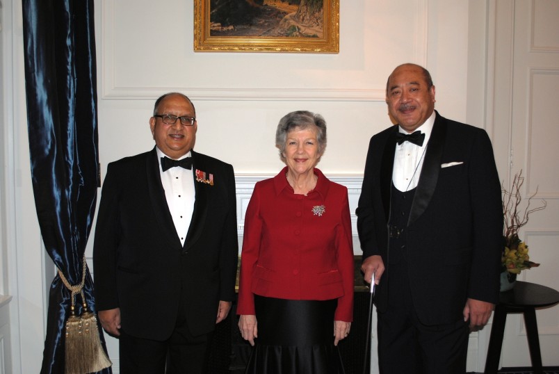 The Governor-General, Rt Hon Sir Anand Satyanand, Lady Susan Satyanand and HM King George Tupou V of Tonga.