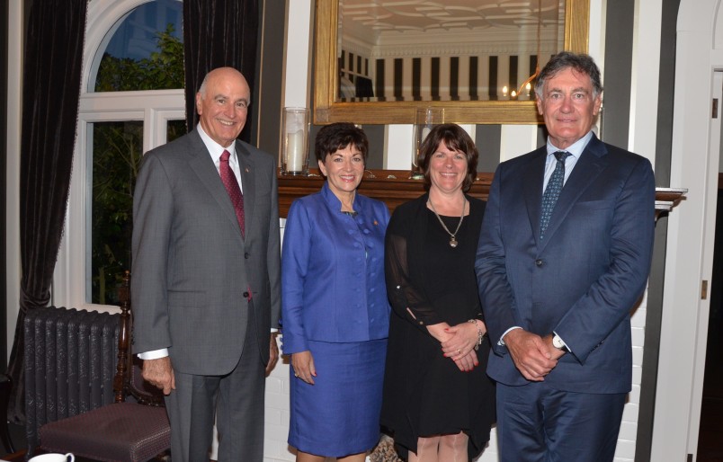 Their Excellencies with Professor Harlene Hayne, Vice-Chancellor, and John Ward, Chancellor.