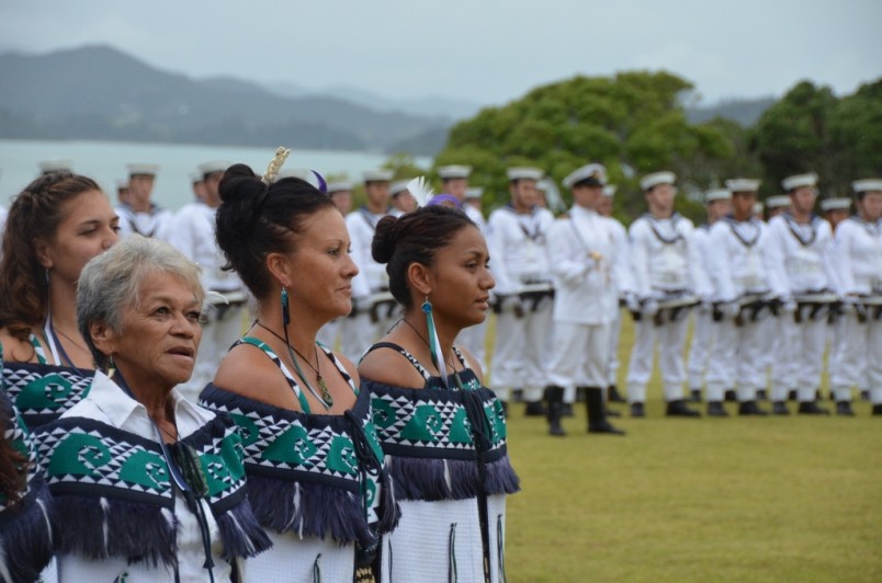 Maori Cultural Party and sailors.