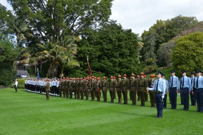 All three Services in the 100 person Honour Guard.