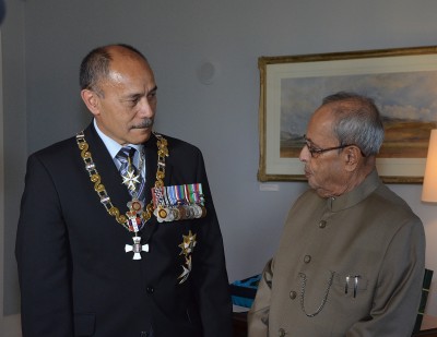 The Governor-General, Lt Gen The Rt Hon Sir Jerry Mateparae and His Excellency, Mr Pranab Mukherjee, President of the Republic of India.