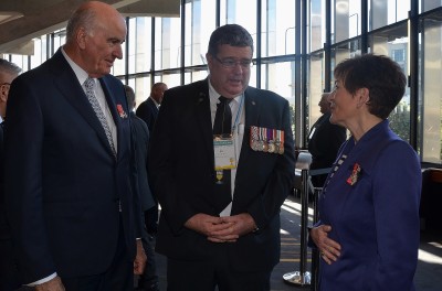 The Governor-General, The Rt Hon Dame Patsy Reddy, Sir David Gascoigne and BJ Clark, President of the RNZRSA.