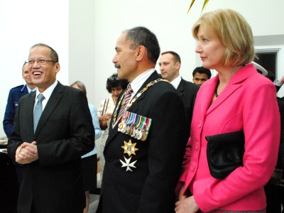 The President of the Philippines, Benigno S. Aquino III, The Governor-General, Lt Gen The Rt Hon Sir Jerry Mateparae, and Lady Janine Mateparae.