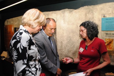 The Governor-General and Lady Janine are shown around the exhibit.