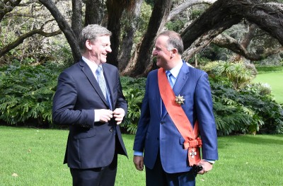 Image of The Rt Hon Bill English and the Rt Hon Sir John Key at Government House in Auckland