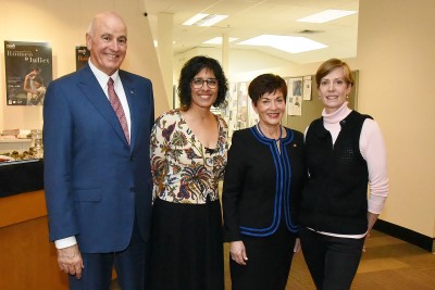 Image of Dame Patsy and Sir David with Frances Turner, Chief Executive of the RNZB and Patricia Barker, Artistic Director