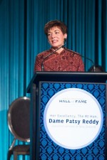 An image of Dame Patsy speaking at the dinner