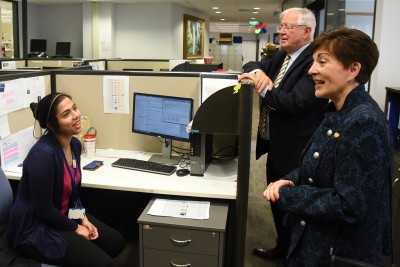 Image of Dame Patsy meeting students at the Centre for Brain Research