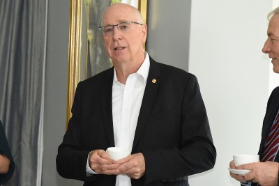 Image of Sir Stephen Tindall speaking about Trees That Count