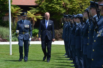 an image of His Excellency Mr George Dolidze, The Ambassador of Georgia and the Honour Guard